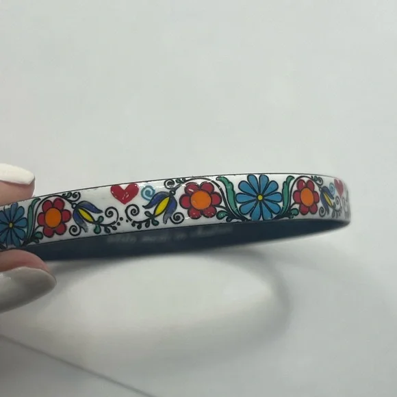Vintage Enamel painted Bangle Bracelet Handmade in
Austria Floral Art multicolor - Picture 6 of 14